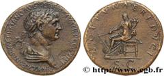 Roman coins TRAJANUS Type : Sesterce  Date : émission spéciale  Date : 113  Mint name / Town : Rome  Metal : copper  Diameter : 33,5  mm Orientation dies : 7  h. Weight : 26,48  g. Rarity : R1  Offici
