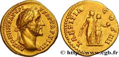 Roman coins ANTONINUS PIUS Type : Aureus  Date : 150-151  Mint name / Town : Rome  Metal : gold  Millesimal fineness : 1000  ‰ Diameter : 19,5  mm Orientation dies : 6  h. Weight : 7,41  g. Rarity : R