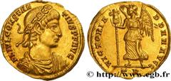 Roman coins CONSTANTIUS II Type : Solidus  Date : 343-344  Mint name / Town : Trèves  Metal : gold  Millesimal fineness : 1000  ‰ Diameter : 21  mm Orientation dies : 5  h. Weight : 4,28  g. Rarity : 