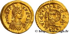 Roman coins LEO I Type : Semissis  Date : 457-474  Mint name / Town : Constantinople  Metal : gold  Millesimal fineness : 1000  ‰ Diameter : 18  mm Orientation dies : 6  h. Weight : 2,22  g. Rarity : 