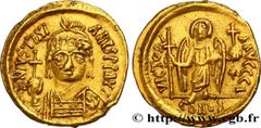 Byzantine coins JUSTINIAN I Type : Solidus  Date : 542-565  Mint name / Town : Constantinople  Metal : gold  Millesimal fineness : 1000  ‰ Diameter : 19  mm Orientation dies : 6  h. Weight : 4,46  g. 