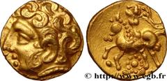 Celtic coins GALLIA - CARNUTES (Beauce area) Type : Quart de statère d'or à la cavalière sans bras  Date : IIe siècle avant J.-C.  Mint name / Town : Chartres (28)  Metal : gold  Diameter : 11,5  mm O