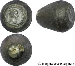 TIBERE(19/08/14-16/03/37)Tiberius Claudius NeroAuguste(14-37) Coin monétaire de revers avec un denier enchâssé N° v32_0128    Date : c. 15-37 Nom de l'atelier : Gaule, Lyon Métal : fer Poids : 162g. D