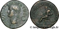 AUGUSTE(+19 août 14)Restitution de Caligula Dupondius, (MB, ئ 29) N° v32_0138    Date : 37-41 Nom de l'atelier : Rome Métal : bronze Diamètre : 29mm Axe des coins : 6h. Poids : 15,34g. Degré de rareté