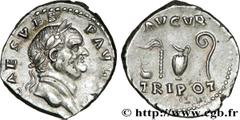 VESPASIEN(1/07/69-24/06/79)Titus Flavius Sabinus Vespasianus Denier N° v32_0162    Date : 70-71 Nom de l'atelier : Rome Métal : argent Diamètre : 18,5mm Axe des coins : 6h. Poids : 3,54g. Degré de rar