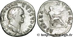 VESPASIEN(1/07/69-24/06/79)Titus Flavius Sabinus Vespasianus Denier N° v32_0164    Date : 74 Nom de l'atelier : Rome Métal : argent Diamètre : 19,5mm Axe des coins : 6h. Poids : 3,20g. Etat de conserv