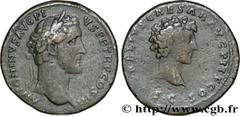 ANTONIN et MARC AURELE CESAR(140-161)Antoninus Pius, Marcus Aurelius Cوsar Sesterce, (GB, ئ 33) N° v32_0249    Date : 141 Nom de l'atelier : Rome Métal : cuivre Diamètre : 32,5mm Axe des coins : 12h. 