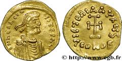 HERACLIUS, HERACLIUS CONSTANTIN et HERACLONAS(4/07/638-11/01/641) Tremissis N° v32_0773    Date : c. 613-641 Nom de l'atelier : Constantinople Métal : or Diamètre : 16,5mm Axe des coins : 6h. Poids : 