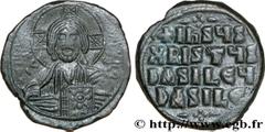 BASILE II et CONSTANTIN VIII(10/01/976-15/12/1025) Follis anonyme N° v32_0782    Date : 976/1028 Nom de l'atelier : Constantinople Métal : cuivre Diamètre : 27mm Axe des coins : 6h. Poids : 13,28g. Et