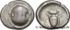 Greek Coins BEOTIA - THEBES Type : Statère  Date : c. 390-382 AC.  Mint name / Town : Thèbes, Béotie  Metal : silver  Diameter : 21  mm Orientation dies : 6  h. Weight : 11,80  g. Rarity : R1  Obverse