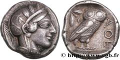 Greek Coins ATTICA - ATHENS Type : Tétradrachme  Date : c. 430 AC.  Mint name / Town : Athènes  Metal : silver  Diameter : 24  mm Orientation dies : 9  h. Weight : 17,14  g. Obverse legend : Anépigrap