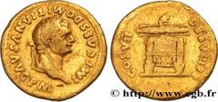 Roman coins DOMITIANUS Type : Aureus  Date : 81  Mint name / Town : Rome  Metal : gold  Millesimal fineness : 1000  ‰ Diameter : 18,5  mm Orientation dies : 6  h. Weight : 6,90  g. Rarity : R1  Obvers
