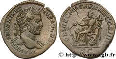 Roman coins CARACALLA Type : Sesterce  Date : 211  Mint name / Town : Rome  Metal : copper  Diameter : 33  mm Orientation dies : 12  h. Weight : 25,15  g. Rarity : R2  Officine : 1re  Obverse legend :
