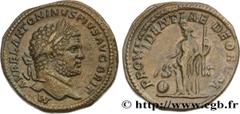 Roman coins CARACALLA Type : Sesterce  Date : 213  Mint name / Town : Rome  Metal : copper  Diameter : 31,5  mm Orientation dies : 1  h. Weight : 27,05  g. Rarity : R1  Officine : 3e  Obverse legend :