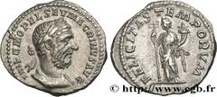 Roman coins MACRINUS Type : Denier  Date : octobre - décembre  Date : 217  Mint name / Town : Rome  Metal : silver  Millesimal fineness : 500  ‰ Diameter : 19,5  mm Orientation dies : 6  h. Weight : 2