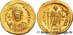 Byzantine coins JUSTINIAN I Type : Solidus  Date : 542-565  Mint name / Town : Constantinople  Metal : gold  Millesimal fineness : 1000  ‰ Diameter : 21,5  mm Orientation dies : 6  h. Weight : 4,47  g