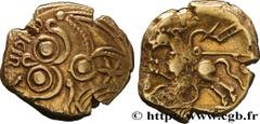 Celtic coins GALLIA BELGICA - SUESSIONES (Area of Soissons) Type : Statère d’or CRICIRV  Date : Ier siècle avant J.-C.  Metal : gold  Diameter : 18  mm Orientation dies : 3  h. Weight : 5,88  g. Rarit
