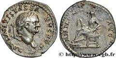 Roman coins VESPASIAN Type : Denier  Date : 78-79  Mint name / Town : Rome  Metal : silver  Millesimal fineness : 900  ‰ Diameter : 19,00  mm Orientation dies : 7  h. Weight : 3,54  g. Obverse legend 