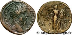 Roman coins MARCUS AURELIUS Type : Sesterce  Date : 171  Mint name / Town : Rome  Metal : copper  Diameter : 31,5  mm Orientation dies : 5  h. Weight : 30,43  g. Rarity : R2  Officine : 4e  Obverse le