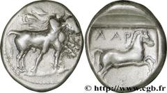 THESSALIE - LARISSA(480-420 avant J.-C.) Drachme N° v34_0155    Date : c. 460-440 AC. Nom de l'atelier : Larissa Métal : argent Diamètre : 20mm Axe des coins : 12h. Poids : 6,01g. Degré de rareté : R1