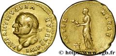 VESPASIEN(1/07/69-24/06/79)Titus Flavius Sabinus Vespasianus Aureus N° v34_0446    Date : 76 Nom de l'atelier : Rome Métal : or Diamètre : 18,5mm Axe des coins : 6h. Poids : 7,15g. Degré de rareté : R