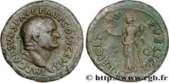 VESPASIEN(1/07/69-24/06/79)Titus Flavius Sabinus Vespasianus Dupondius N° v34_0450    Date : 74 Nom de l'atelier : Rome Métal : cuivre Diamètre : 28,5mm Axe des coins : 6h. Poids : 11,49g. Degré de ra