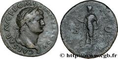 DOMITIEN(12/69-18/09/96)Titus Flavius DomitianusCésar sous Vespasien (12/69-24/06/79) As, (MB, ئ 27) N° v34_0461    Date : 77-78 Nom de l'atelier : Lyon Métal : cuivre Diamètre : 27mm Axe des coins : 