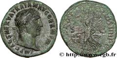 TRAJAN(27/10/97-8/08/117)Marcus Ulpius TraianusAuguste(25/01/98-8/08/117) As, (MB, ئ 27) N° v34_0486    Date : 101 Nom de l'atelier : Rome Métal : cuivre Diamètre : 27mm Axe des coins : 6h. Poids : 10
