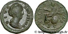 FAUSTINE MERE(+141)Annia Galeria FaustinaConsécration d'Antonin le Pieux Dupondius, (MB, ئ 28) N° v34_0522    Date : 147 Nom de l'atelier : Rome Métal : bronze Diamètre : 28mm Axe des coins : 12h. Poi