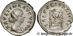 FAUSTINE JEUNE(+175)Annia Galeria FaustinaAugusta(146-175) Denier N° v34_0540    Date : 161 Nom de l'atelier : Rome Métal : argent Diamètre : 18,5mm Axe des coins : 6h. Poids : 3,37g. Degré de rareté 