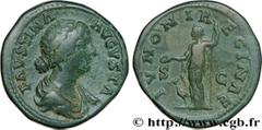 FAUSTINE JEUNE(+175)Annia Galeria FaustinaAugusta(146-175) Sesterce, (GB, ئ 33) N° v34_0541    Date : 156-161 Nom de l'atelier : Rome Métal : cuivre Diamètre : 33mm Axe des coins : 12h. Poids : 27,94g