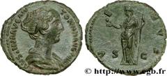 FAUSTINE JEUNE(+175)Annia Galeria FaustinaAugusta(146-175) As N° v34_0543    Date : 148-152 Nom de l'atelier : Rome Métal : bronze Diamètre : 25,5mm Axe des coins : 6h. Poids : 10,44g. Degré de rareté