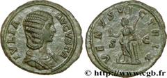 JULIA DOMNA(+217) Julia DomnaAugusta(194-217) As, (MB, ئ 26) N° v34_0580    Date : 210 Nom de l'atelier : Rome Métal : bronze Diamètre : 26mm Axe des coins : 12h. Poids : 10,87g. Degré de rareté : R2 