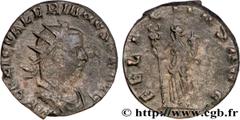 VALERIEN Ier(07/253-06/260)Publius Licinius Valerianus Antoninien hybride N° v34_0710    Date : 259 Nom de l'atelier : Rome Métal : billon Diamètre : 19,5mm Axe des coins : 5h. Poids : 3,68g. Degré de