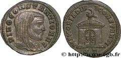 CONSTANCE Ier CHLORE (+306)Consécration par Constantin Ier Follis ou nummus N° v34_0868    Date : 307-308 Nom de l'atelier : Emilie, Ticinum Métal : cuivre Diamètre : 25,50mm Axe des coins : 5h. Poids