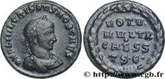 CRISPUS(1/04/317-09/326)Flavius Julius CrispusCésar(317-326) Centenionalis ou nummus N° v34_0985    Date : 319 Nom de l'atelier : Macédoine, Thessalonique Métal : cuivre Diamètre : 17,5mm Axe des coin
