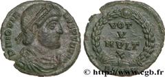 JOVIEN(27/06/363-17/02/364)Flavius Claudius Jovianus Maiorina ou nummus, (PB, ئ 3) N° v34_1064    Date : 363-364 Nom de l'atelier : Pannonie, Sirmium Métal : cuivre Diamètre : 19mm Axe des coins : 6h.