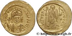 JUSTINIEN Ier(1/08/527-14/11/565) Solidus N° v34_1084    Date : 542-565 Nom de l'atelier : Constantinople Métal : or Diamètre : 22mm Axe des coins : 6h. Poids : 4,47g. Degré de rareté : R1 Etat de con