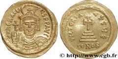 HERACLIUS5/10/610-11/01/641)Héraclius seul(5/10/610-22/01/613) Solidus N° v34_1090    Date : 610-613 Nom de l'atelier : Constantinople Métal : or Diamètre : 22mm Axe des coins : 6h. Poids : 4,44g. Deg