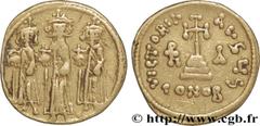 HERACLIUS, HERACLIUS CONSTANTIN et HERACLONAS(4/07/638-11/01/641) Solidus N° v34_1092    Date : 637-638 Nom de l'atelier : Constantinople Métal : or Diamètre : 18,5mm Axe des coins : 6h. Poids : 4,29g