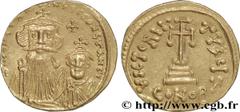 CONSTANS II et CONSTANTIN IV(13/04/654-15/07/668) Solidus N° v34_1093    Date : 654-659 Nom de l'atelier : Constantinople Métal : or Diamètre : 19mm Axe des coins : 6h. Poids : 4,4,45g. Degré de raret