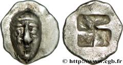 MASSALIA - MARSEILLE(Ve - Ier siècles avant J.-C.) Hémiobole “au masque”, du type du trésor d'Auriol N° v34_1160    Date : c. 480-470 AC. Métal : argent Diamètre : 9mm Axe des coins : -h. Poids : 0,56