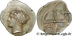 MASSALIA - MARSEILLE(Ve - Ier siècles avant J.-C.) Obole MA, tête à gauche (double frappe au revers) N° v34_1181    Date : c. 121-82 AC. Métal : argent Diamètre : 13,5mm Axe des coins : 12h. Poids : 0