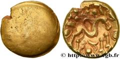 Celtic coins AMBIANI (Area of Amiens) Type : Statère d'or uniface, revers aux esses et au globule perlé  Date : c. 60-50 AC.  Mint name / Town : Amiens (80)  Metal : gold  Diameter : 17  mm Weight : 5