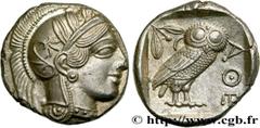 Greek Coins ATTICA - ATHENS Type : Tétradrachme  Date : c. 430 AC.  Mint name / Town : Athènes  Metal : silver  Diameter : 25  mm Orientation dies : 1  h. Weight : 17,24  g. Obverse legend : Anépigrap