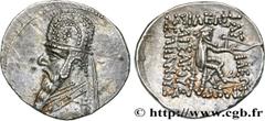 Greek Coins PARTHIA - PARTHIAN KINGDOM - MITHRADATES II Type : Drachme  Date : c. 100-88 AC.  Mint name / Town : Ecbatane, Médie  Metal : silver  Diameter : 18,5  mm Orientation dies : 12  h. Weight :