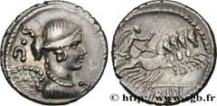 Roman coins CARISIA Type : Denier  Date : 46 AC.  Mint name / Town : Rome  Metal : silver  Millesimal fineness : 950  ‰ Diameter : 18,5  mm Orientation dies : 4  h. Weight : 3,47  g. Rarity : R1  Obve