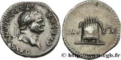 Roman coins VESPASIAN Type : Denier  Date : 78  Mint name / Town : Rome  Metal : silver  Millesimal fineness : 900  ‰ Diameter : 19  mm Orientation dies : 7  h. Weight : 3,25  g. Obverse legend : CAES