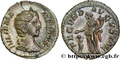 Roman coins JULIA MAMAEA Type : Denier  Date : 232  Mint name / Town : Rome  Metal : silver  Millesimal fineness : 500  ‰ Diameter : 18,5  mm Orientation dies : 6  h. Weight : 2,91  g. Officine : 6e  