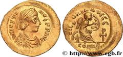 Byzantine coins JUSTIN I Type : Semissis  Date : 527-565  Mint name / Town : Constantinople  Metal : gold  Millesimal fineness : 1000  ‰ Diameter : 17,5  mm Orientation dies : 6  h. Weight : 2,17  g. 